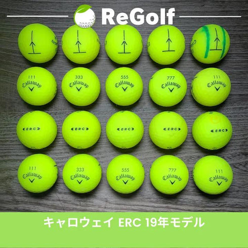 【中古】 ロストボール キャロウェイ ERC イエロー 2019年モデル 20球 Cランク ゴルフボール リゴルフ